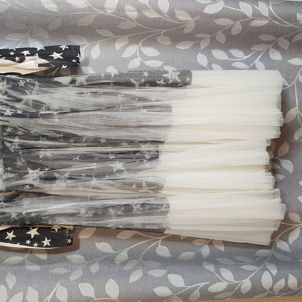 Origami Star-Print Tulle Duster Cardigen size XL - Picture 4 of 10
